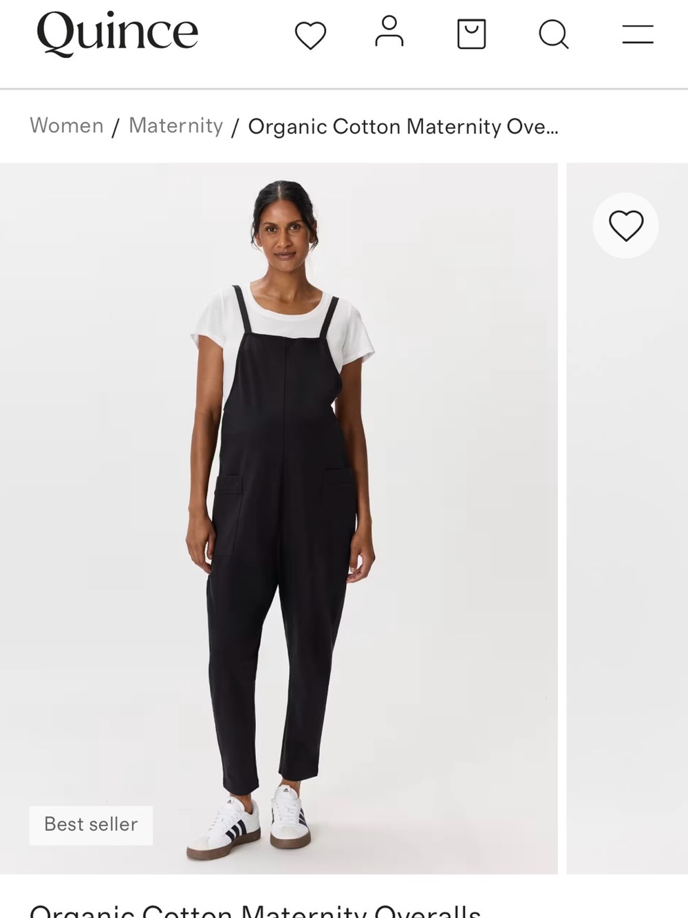 Quince Organic Cotton Maternity Overalls in size Large